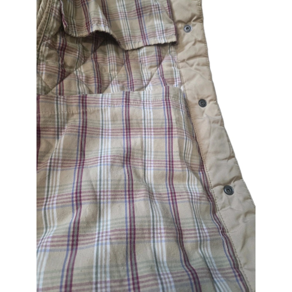 Carhartt For Women Quilted Jacket Beige Tan L Large Snap Front Plaid Lined... - Picture 7 of 12